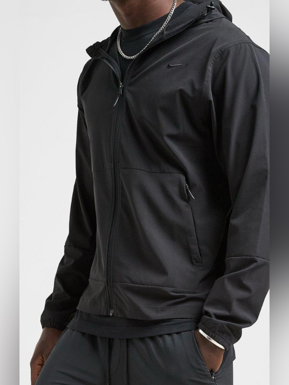 Nike Men’s Black Hooded Lightweight Windbreaker Jacket Size XXL